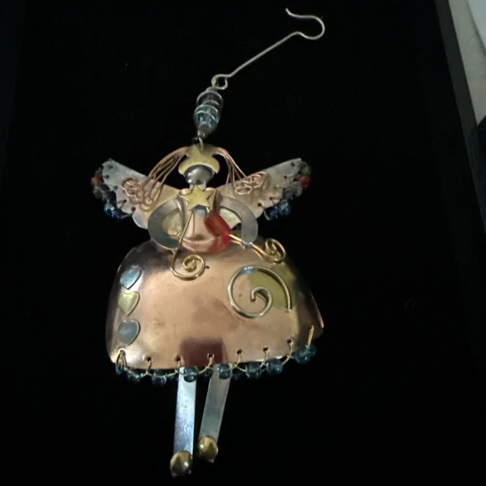 Handcrafted Mixed Media Artisan Angel Ornament 4